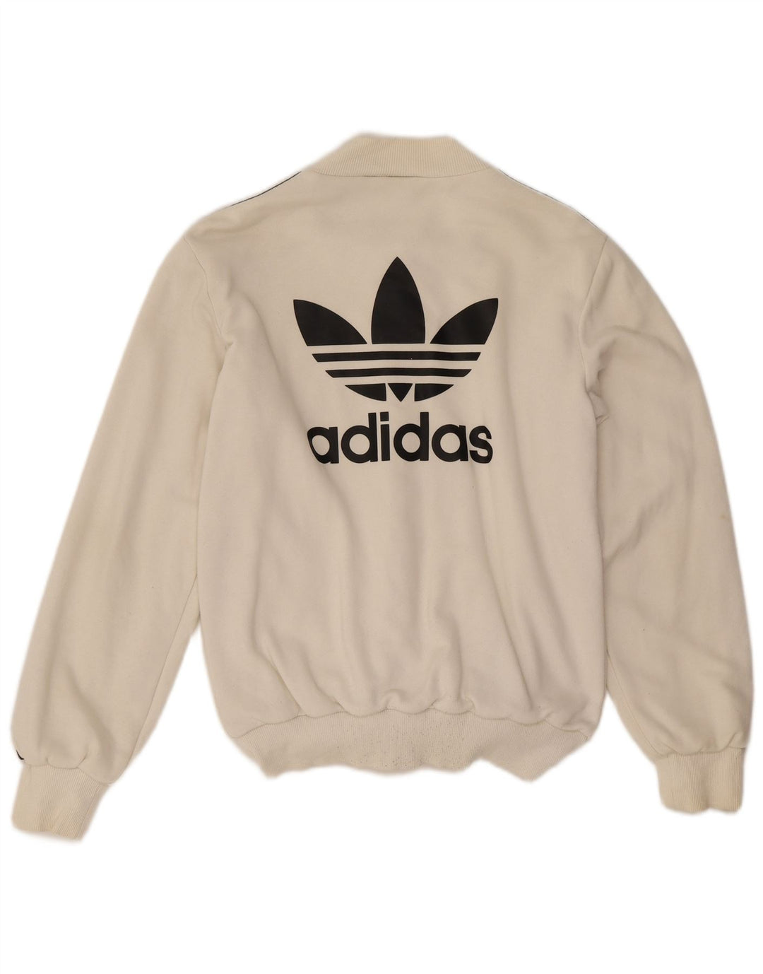 Adidas Womens Oversized træningsdragt Topjakke UK 6 XS Hvid Bomuld