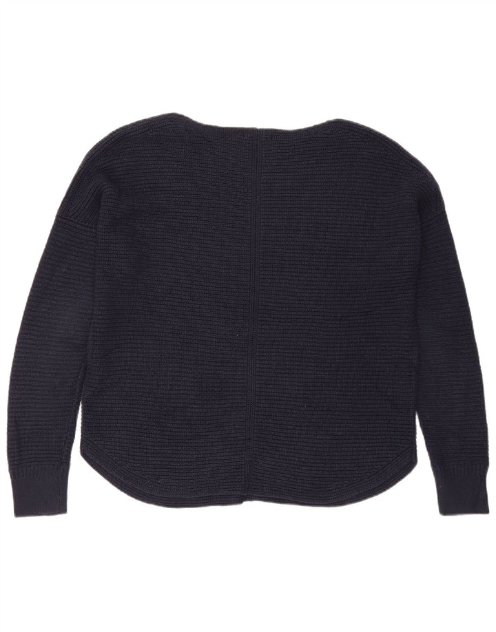 White Stuff Womens Boat Neck Jumper Sweater UK 12 Medium Navy Blue