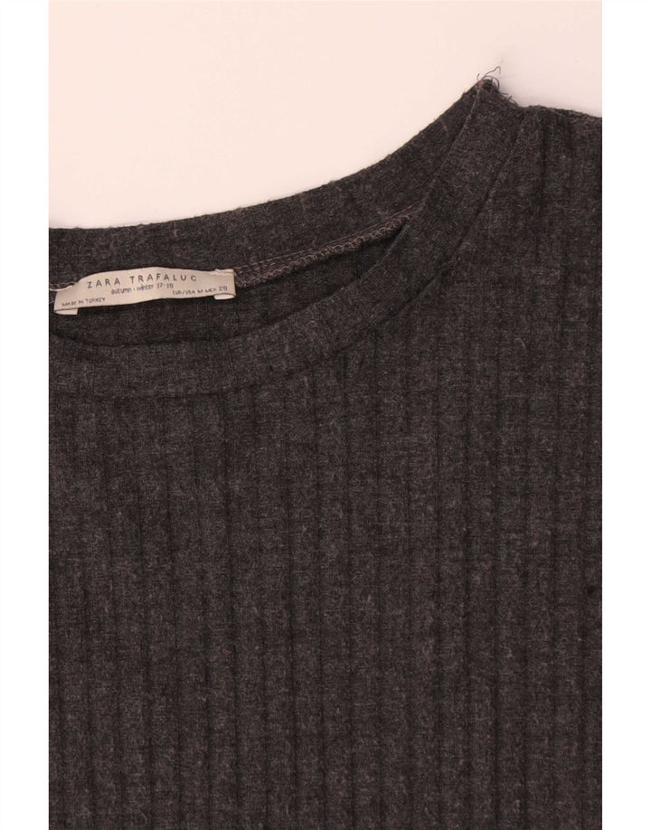 Zara Dame Trafaluc T-Shirt Kjole UK 14 Medium Grå Polyester