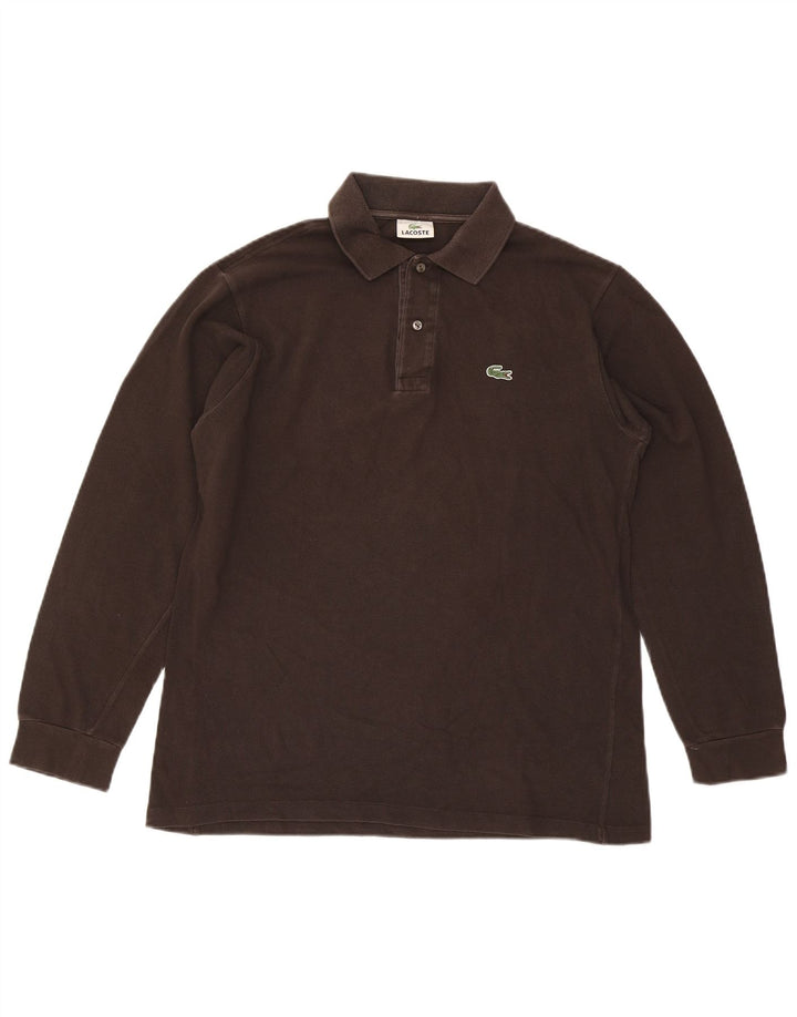 Lacoste Langærmet Polo Shirt til mænd Størrelse 4 Medium Brun Bomuld