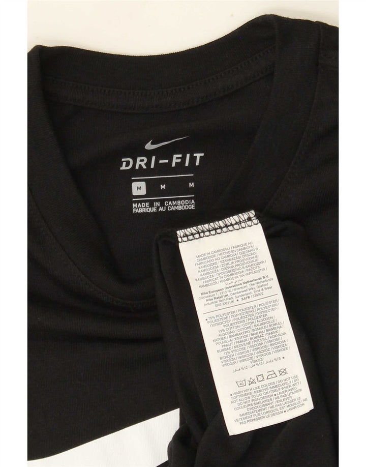 Nike Herre Dri Fit Grafisk T-Shirt Top Medium Sort Polyester