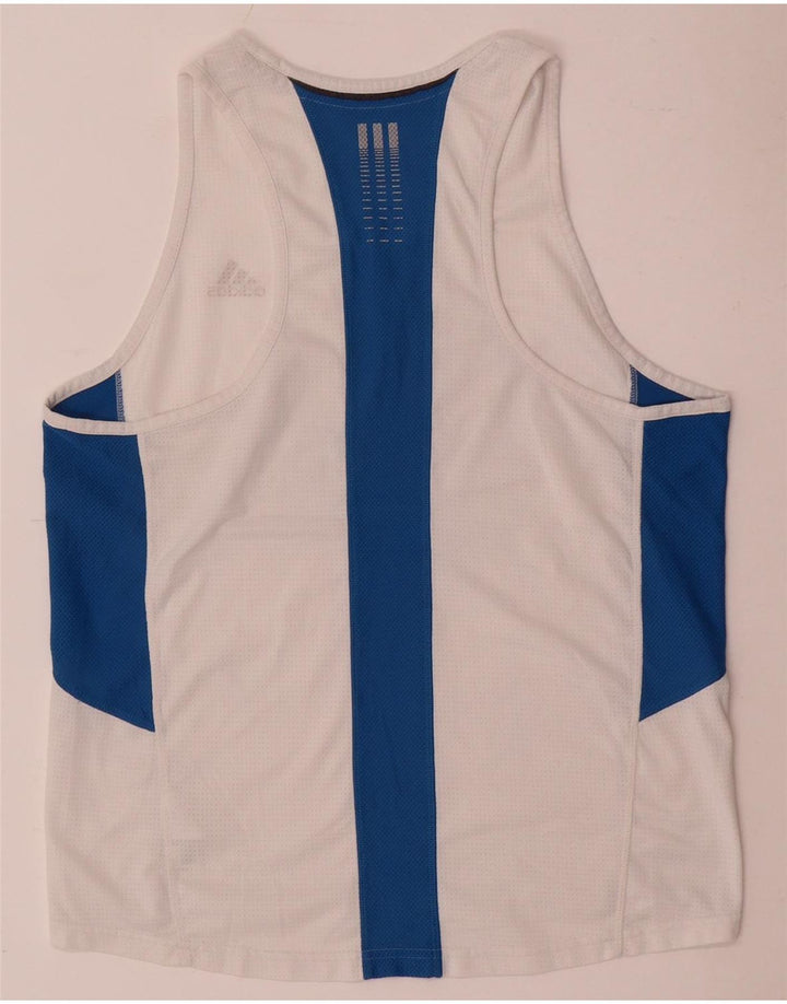 Adidas Herre Climacool Vest Top Stor Hvid Colourblock Polyester
