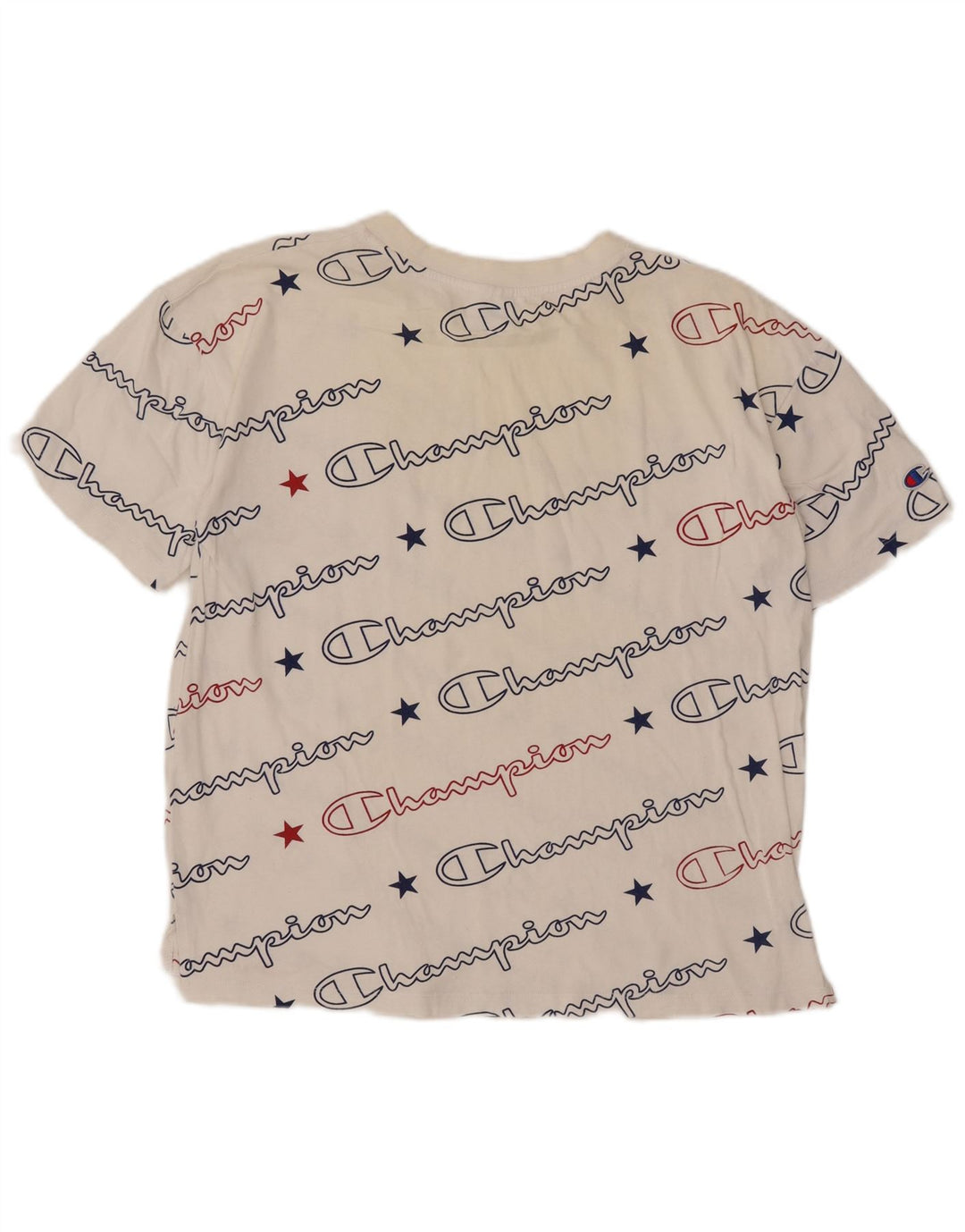 Champion Kvinder Oversized Grafisk T-Shirt Top UK 10 Small White
