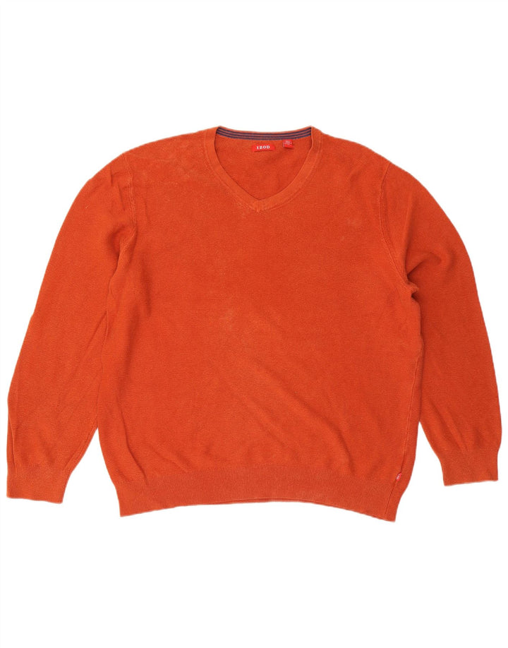 IZOD Herre V-hals sweater XL Orange Bomuld