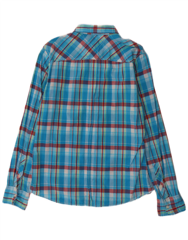 Tommy Hilfiger Herreskjorte Stor blå ternet bomuld