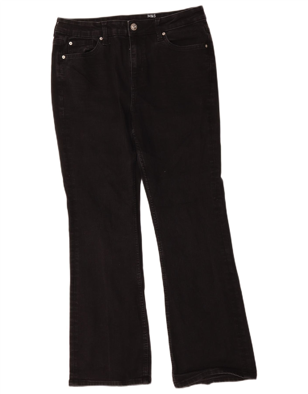 Marks & Spencer Dame Eva Bootcut Jeans UK 14 Large W34 L29 Black Bomuld
