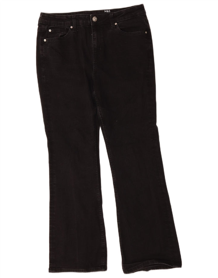 Marks & Spencer Dame Eva Bootcut Jeans UK 14 Large W34 L29 Black Bomuld