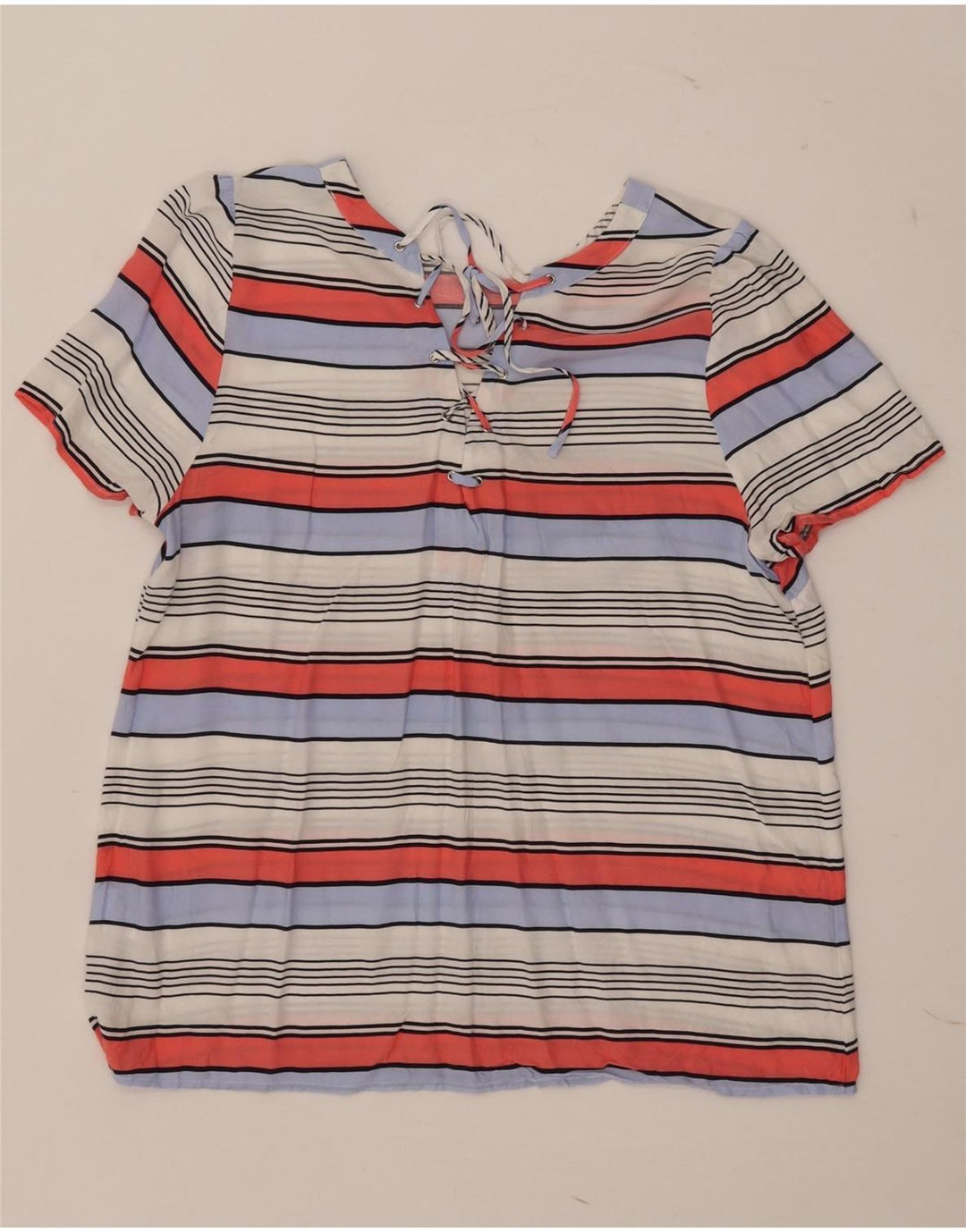 Oasis Damebluse Top UK 16 Stor flerfarvet stribet viskose