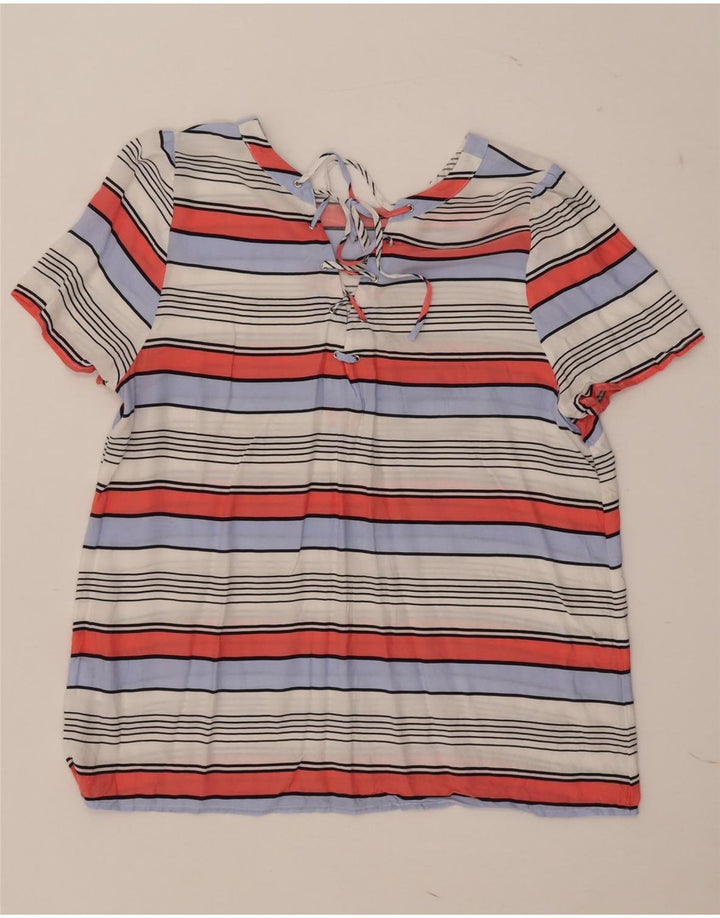 Oasis Damebluse Top UK 16 Stor flerfarvet stribet viskose