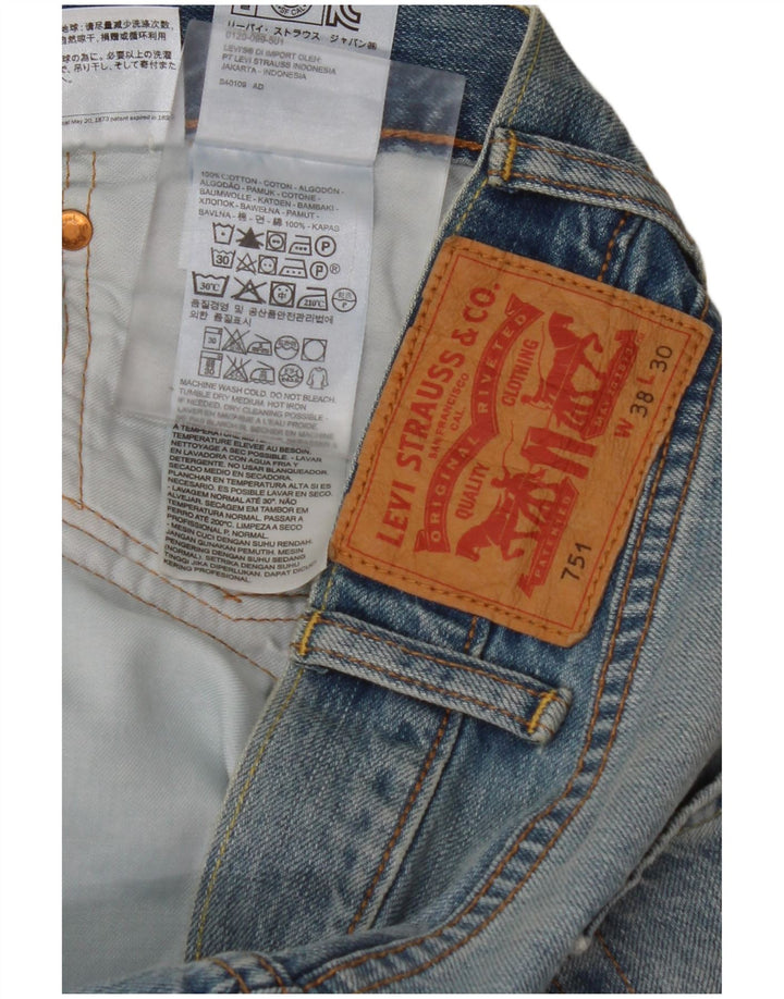 LEVI'S Dame 751 Crop Straight Jeans W38 L26 Blå Bomuld