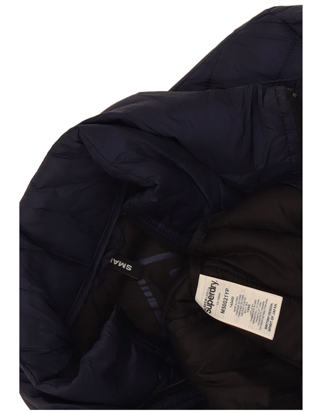 Superdry Polstret herrejakke UK 36 Lille marineblå nylon