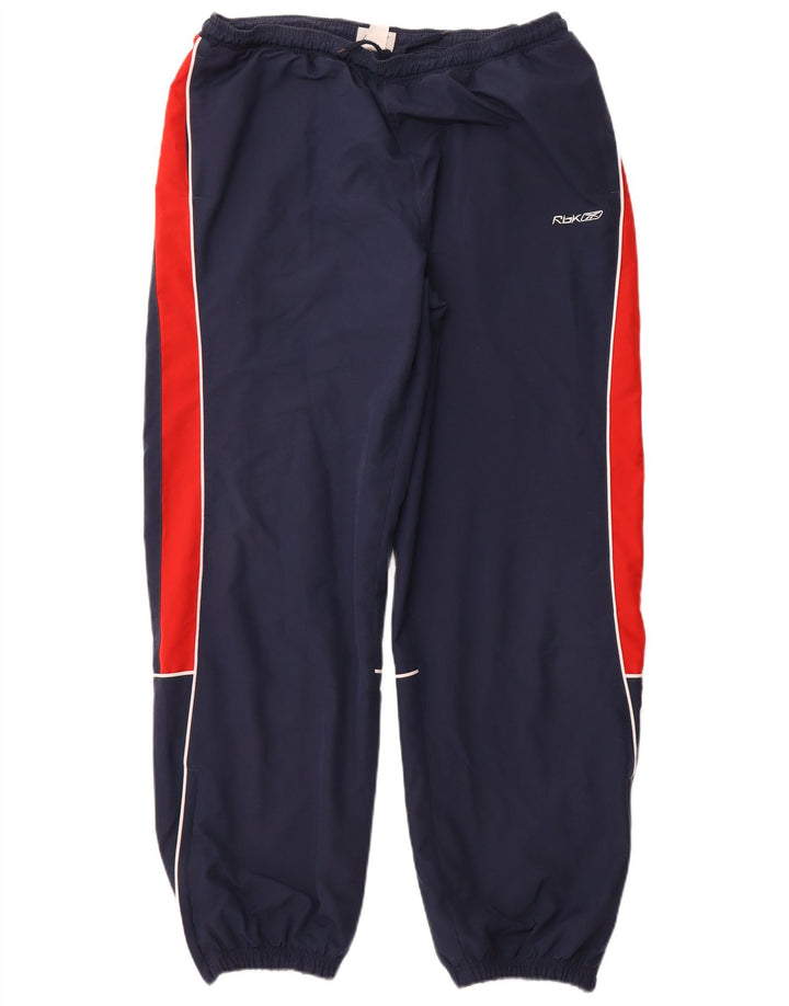 REEBOK Herre grafisk træningsdragt Bukser Joggers XL Navy Blue Colourblock