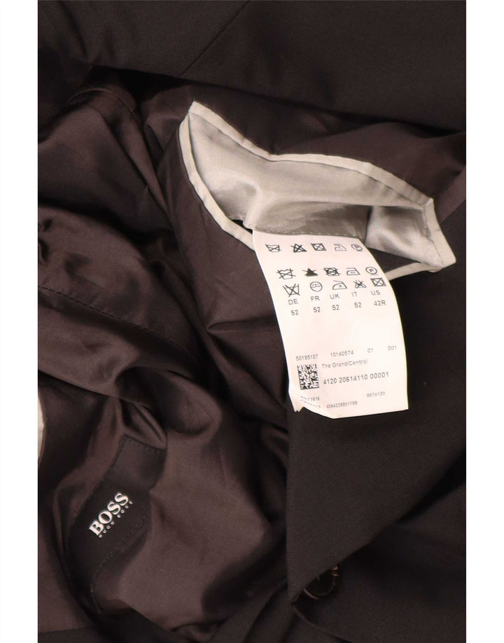 Hugo Boss Herre 2-knaps blazerjakke EU 52 Large Black Virgin Wool