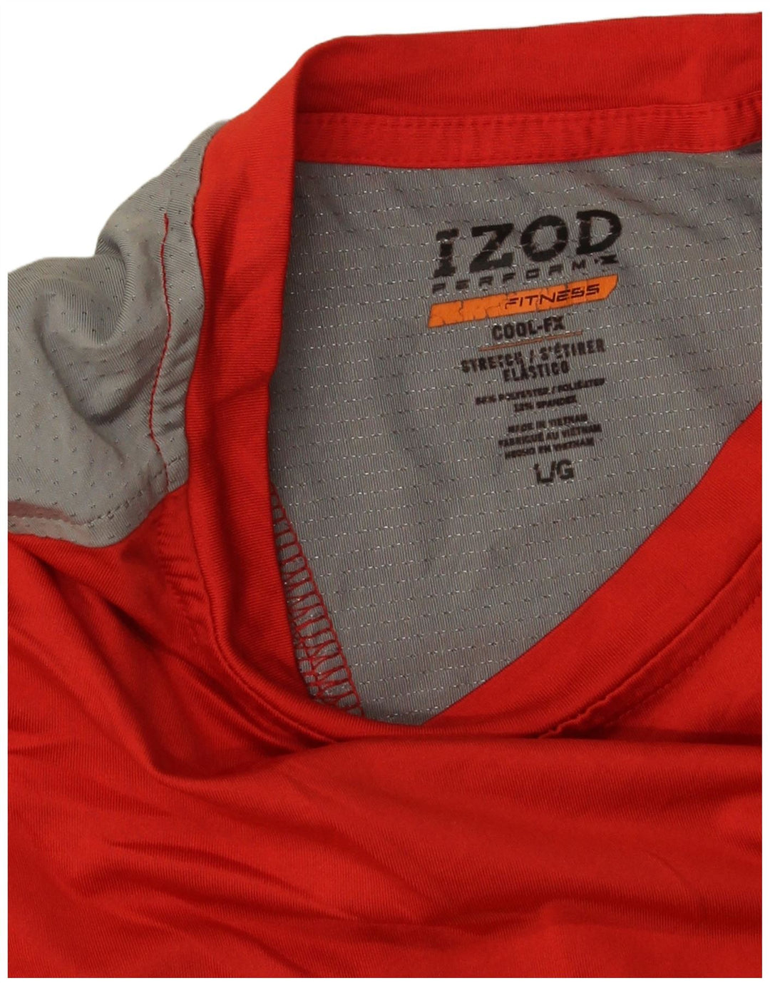 IZOD Herre T-Shirt Top Stor Rød Colourblock