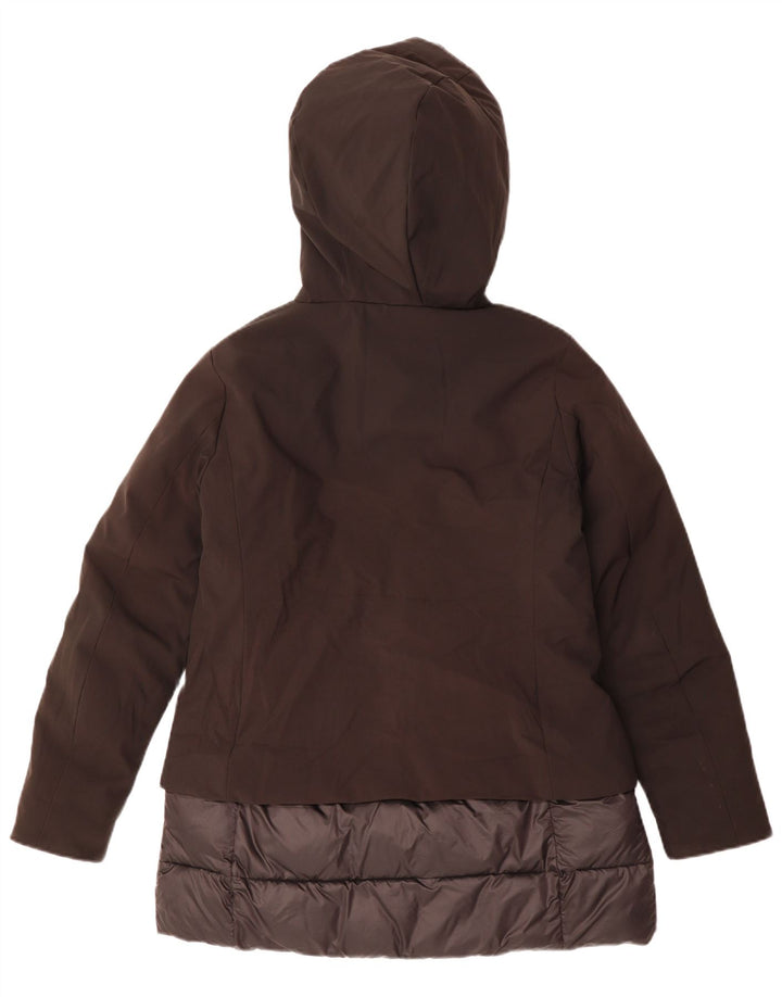 BOMBOOGIE Dame Oversized hættepolstret frakke UK 14 Medium Sort Polyester