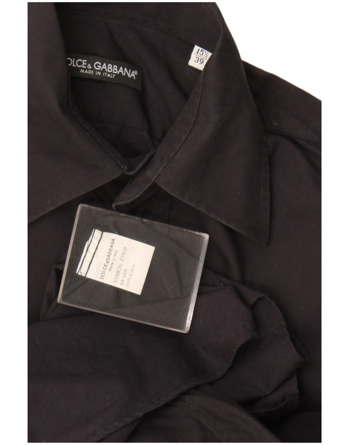 Dolce & Gabbana Herreskjorte str. 39 15 1/2 Medium Sort Bomuld
