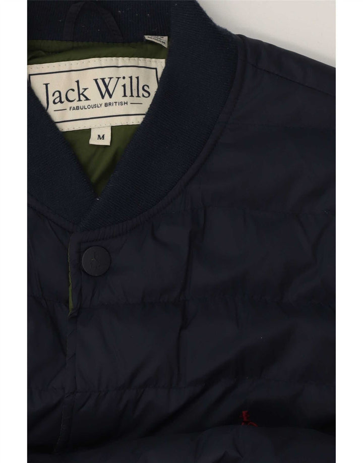 Jack Wills Polstret bomberjakke til mænd UK 38 Medium Navy Blue