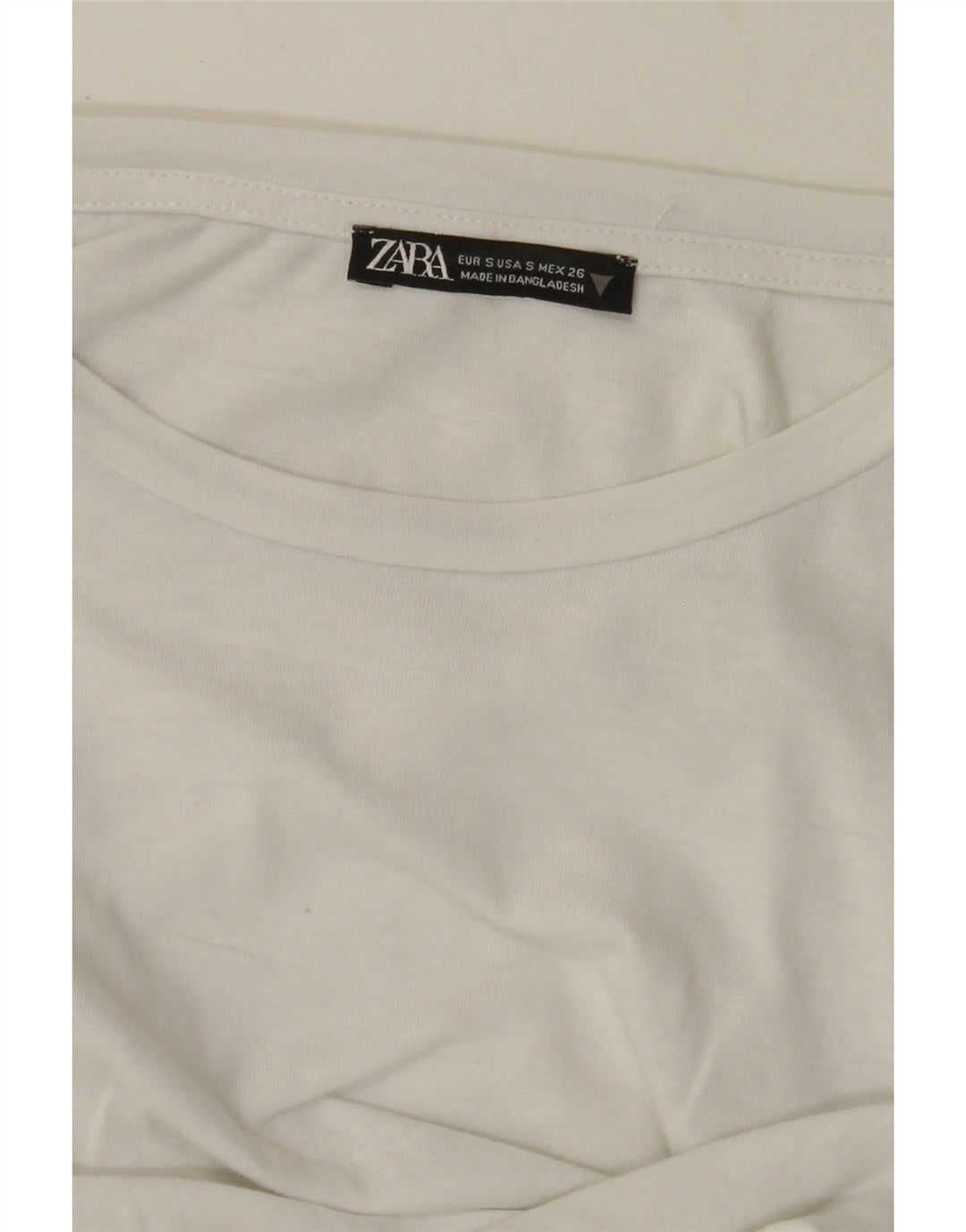 ZARA Womens Crop T-Shirt Top UK 10 Small White Vintage Zara and Second-Hand Zara from Messina Hembry 