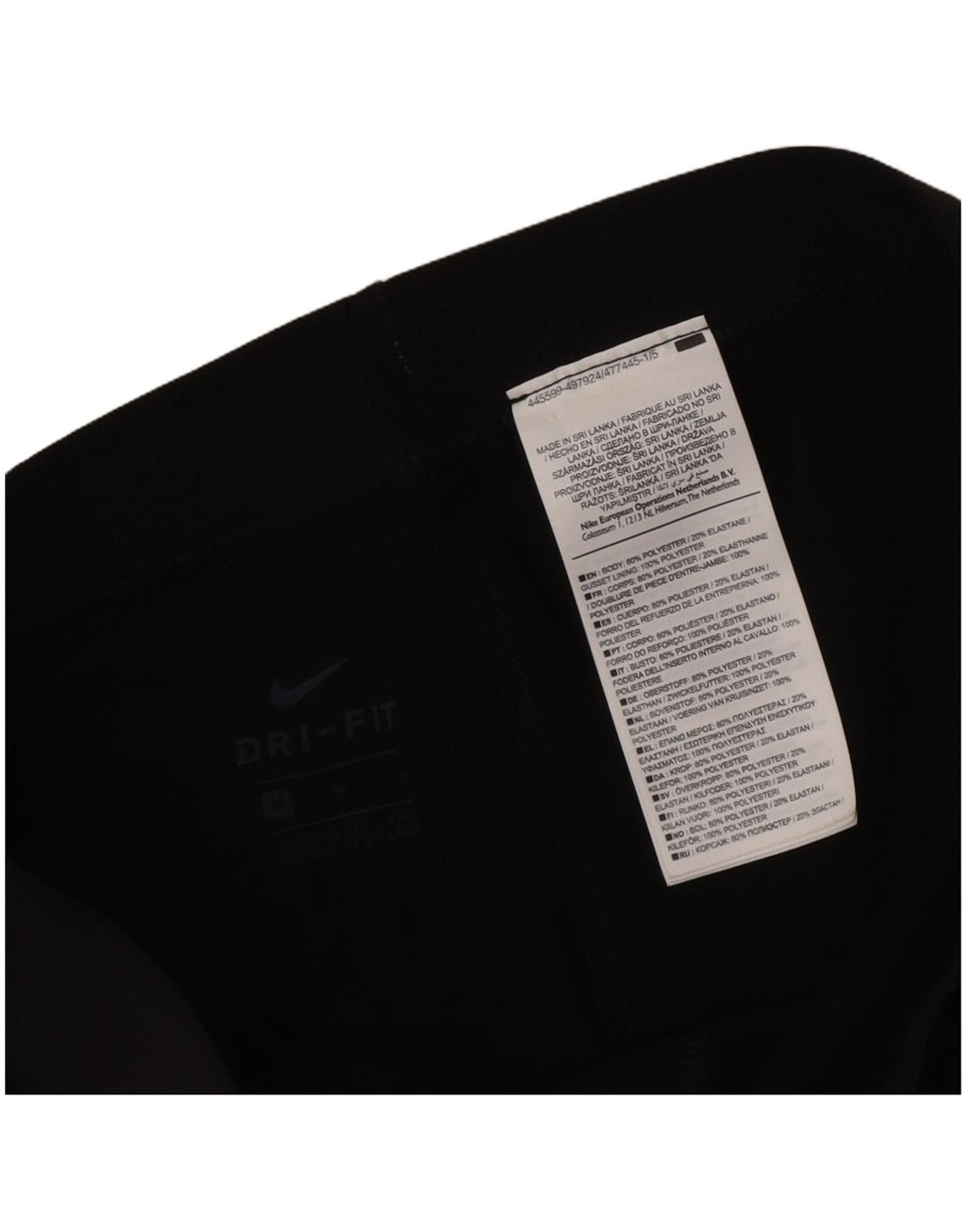 Nike Dame Dri Fit Grafiske Leggings UK 12 Medium Sort Geometrisk