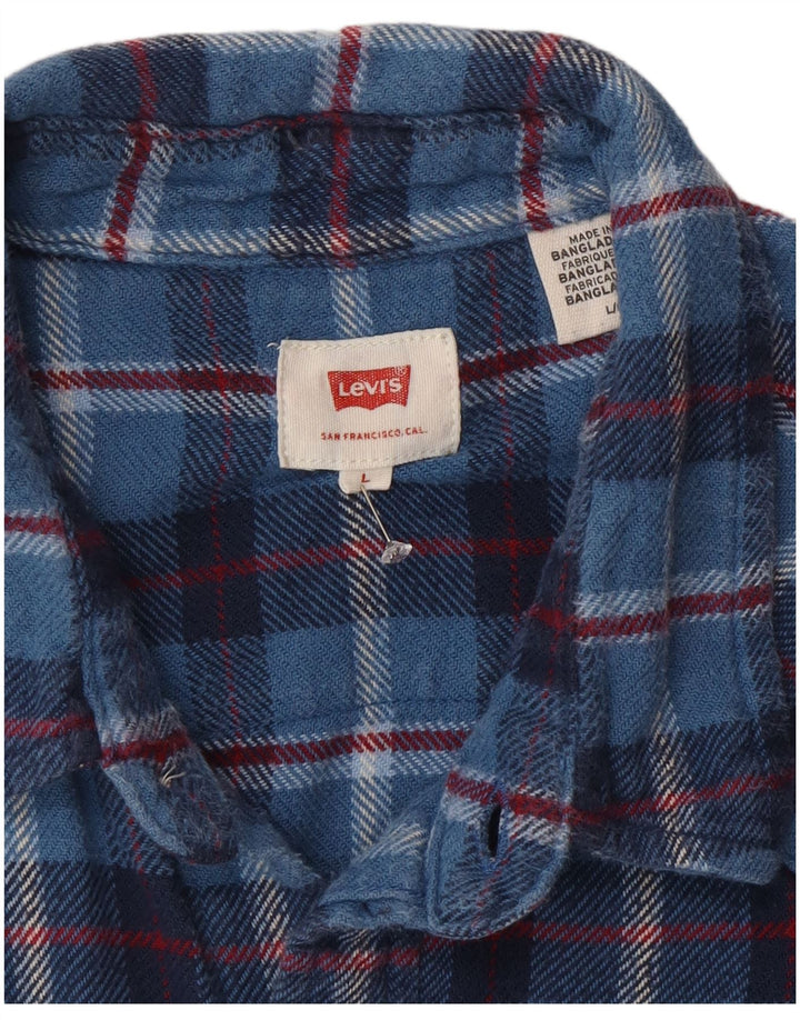 Levi's herre flannelskjorte stor blå ternet