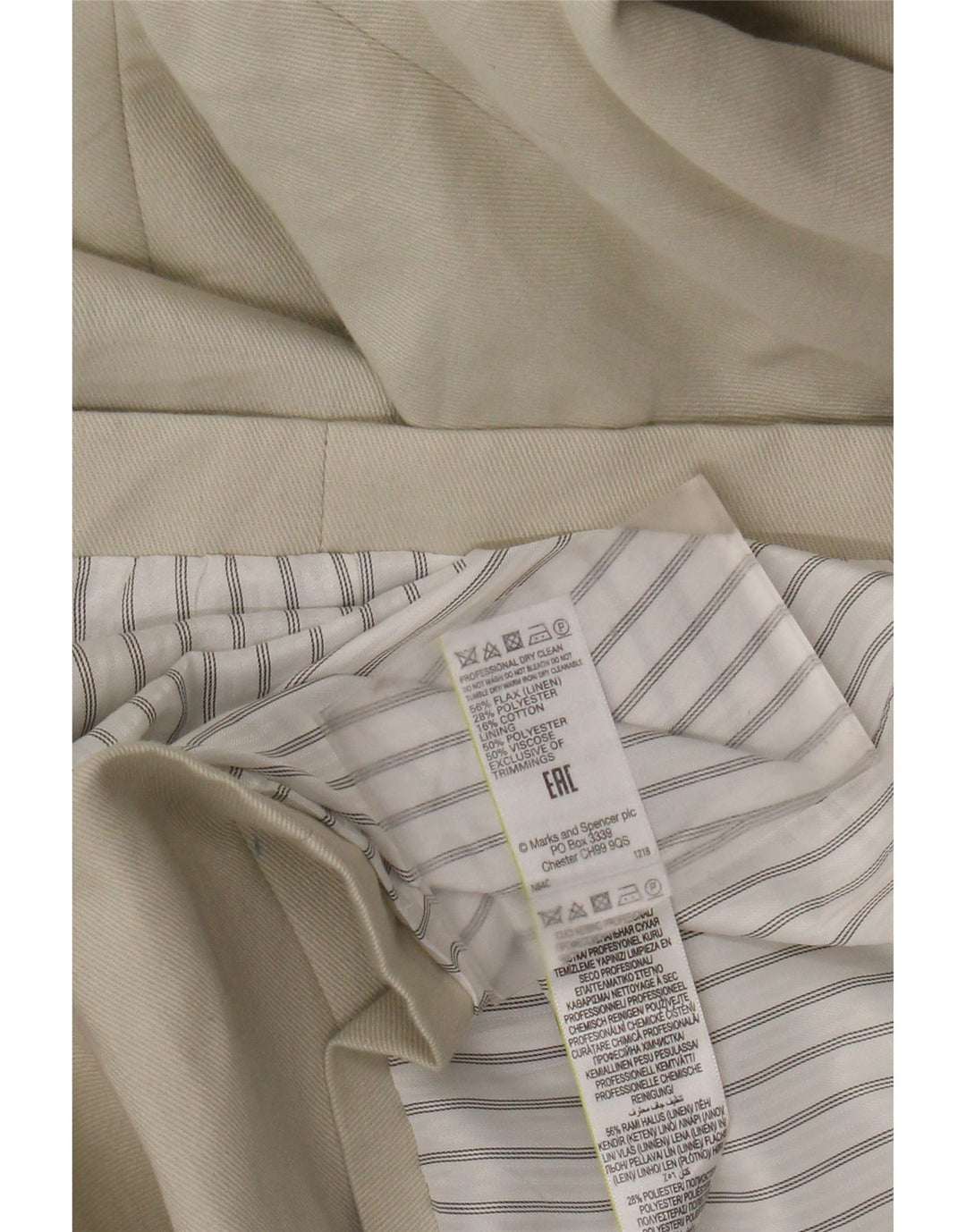 Marks & Spencer Dame Dobbeltradet Blazer Jacket UK 16 Large Beige