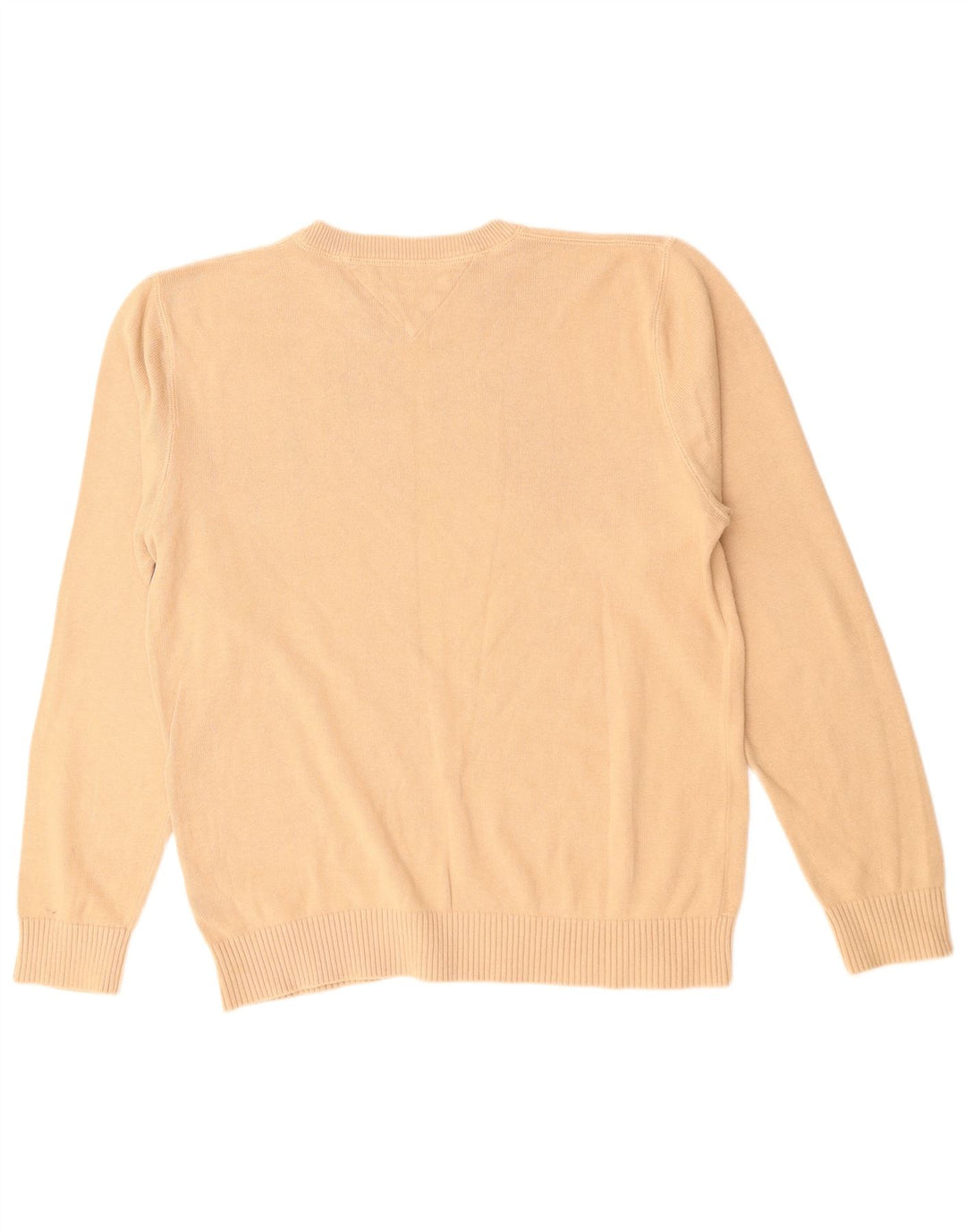 TOMMY HILFIGER Herre sweater med rund hals, stor beige bomuld