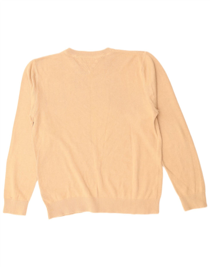 TOMMY HILFIGER Herre sweater med rund hals, stor beige bomuld