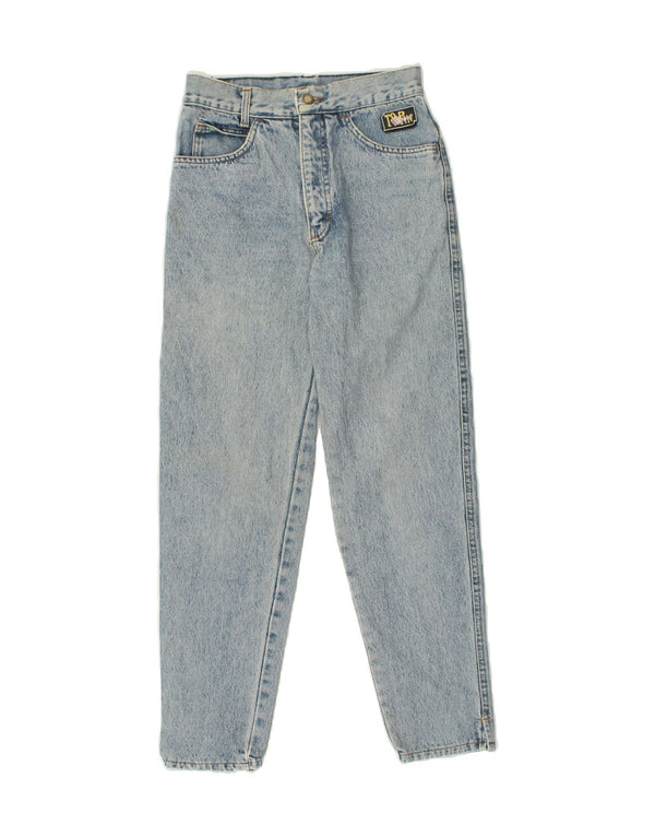 VINTAGE Womens High Rise Slim Jeans W26 L27 Blue Cotton