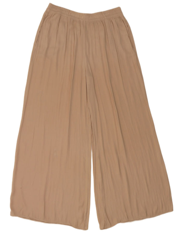 Zara kvinders højtaljede brede ben Casual bukser XL W32 L30 Beige
