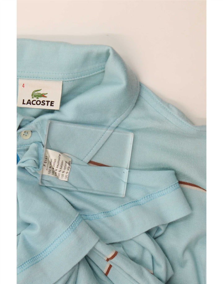 Lacoste herre poloskjorte str. 4 Medium blå stribet bomuld