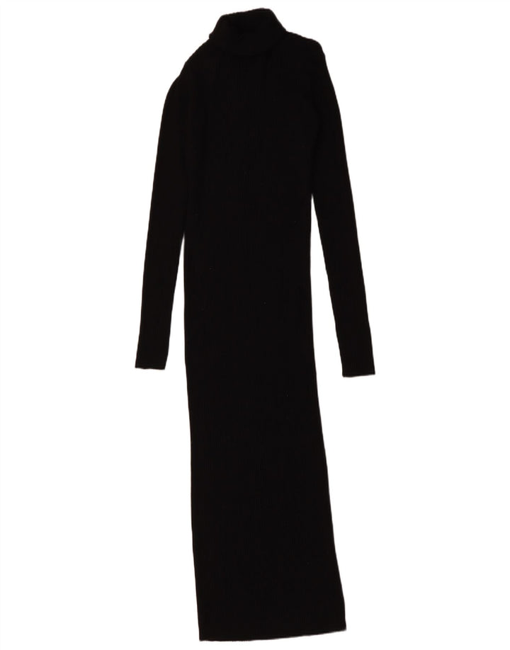 Zara Dame Maxi Jumper Kjole UK 8 Lille Sort