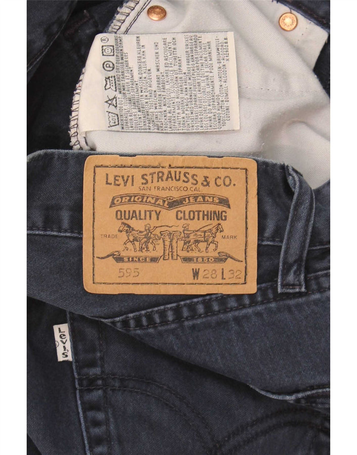 Levi's Dame 595 Straight Jeans W28 L27 Marineblå Bomuld