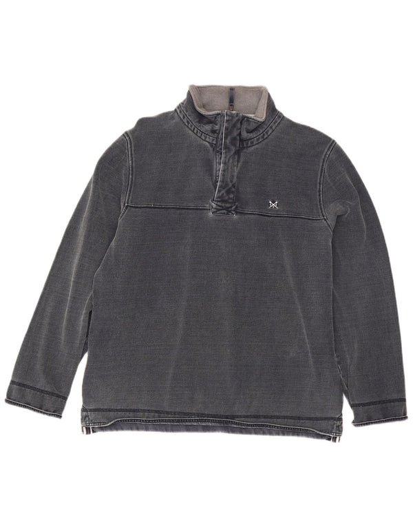 Besætningstøj Herre Zip Neck Sweatshirt Jumper XL Navy Blue Bomuld