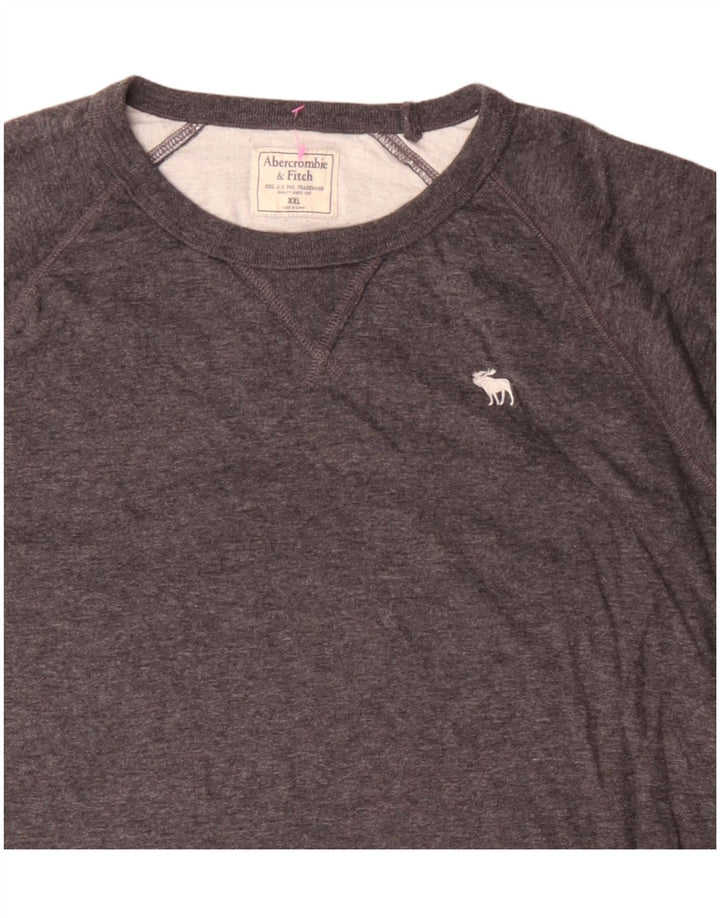 Abercrombie & Fitch Herre Top Langærmet 2XL Grå Bomuld