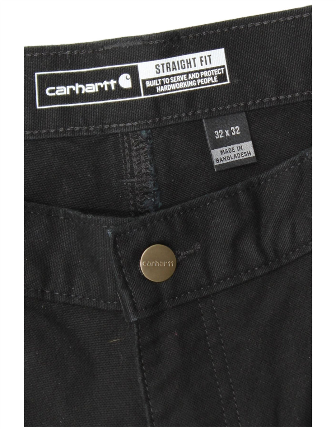 CARHARTT Straight Cargo bukser til mænd W32 L32 Sort bomuld