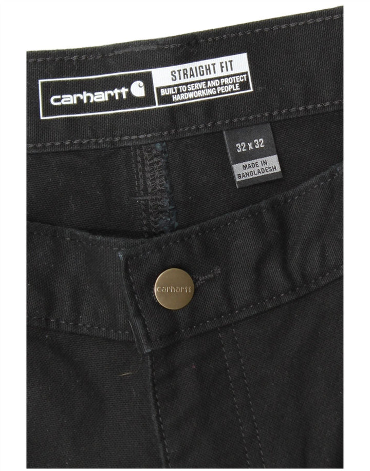 CARHARTT Straight Cargo bukser til mænd W32 L32 Sort bomuld