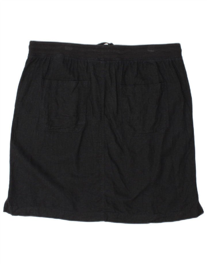 MARKS & SPENCER Mininederdel til kvinder UK 16 Large W34 Black Linen