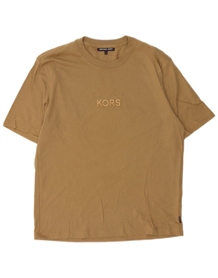 Michael Kors Herre Grafisk T-Shirt Top Lille Beige