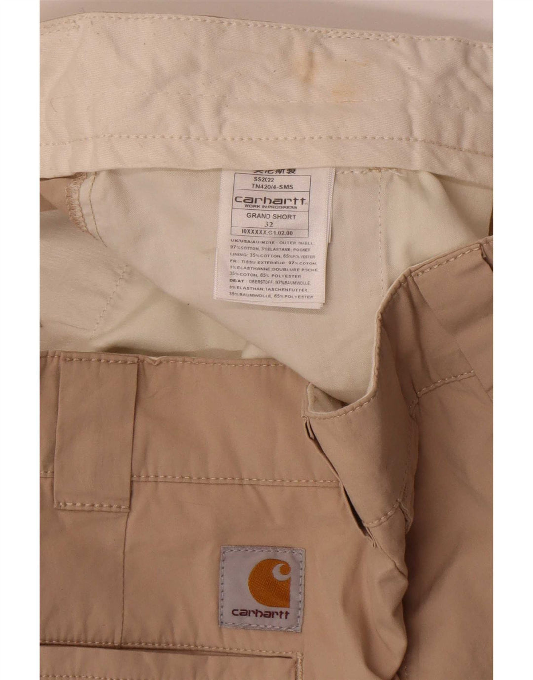 Carhartt Herre Pegged Chino Shorts W32 Medium Beige Bomuld