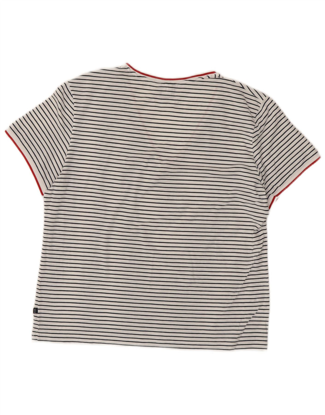 PAUL & SHARK T-shirt top til kvinder UK 18 XL Hvidstribet bomuld