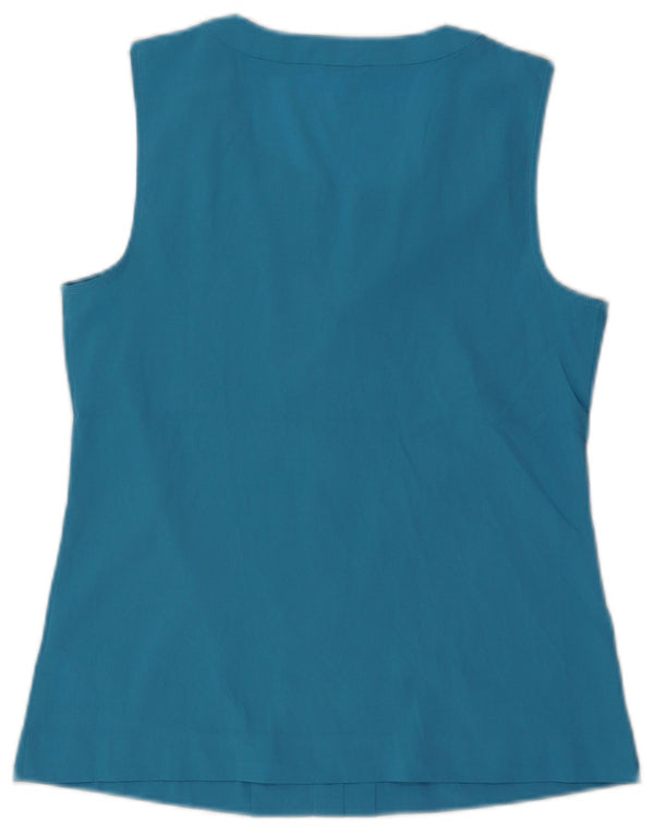 Calvin Klein Dame ærmeløs bluse Top UK 6 XS Blå Polyester