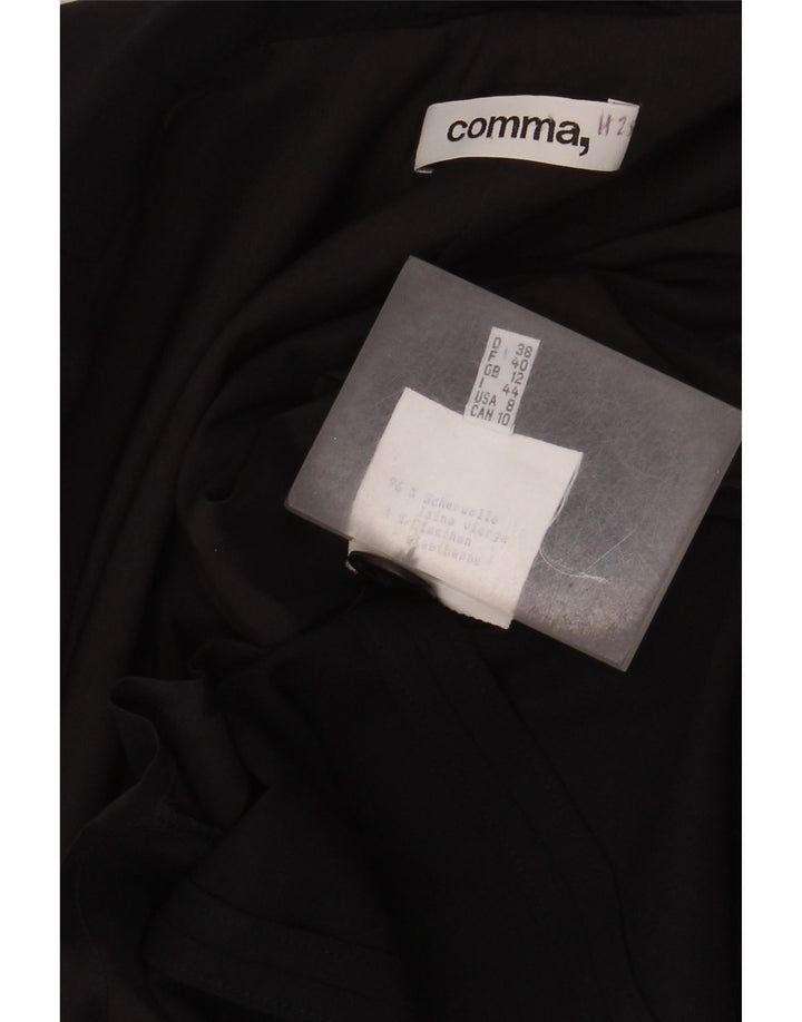 Komma, Dame 2-knaps blazerjakke UK 12 Medium Sort Virgin Wool