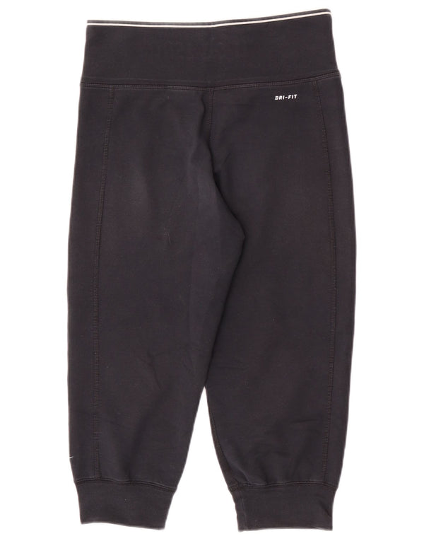 Nike Dame Dri Fit Capri Træningsdragt Bukser Joggers UK 4/6 XS Sort Bomuld