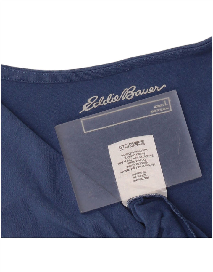 Eddie Bauer Dame Ærmeløs A-Line Kjole UK 14 Stor Blå Polyester