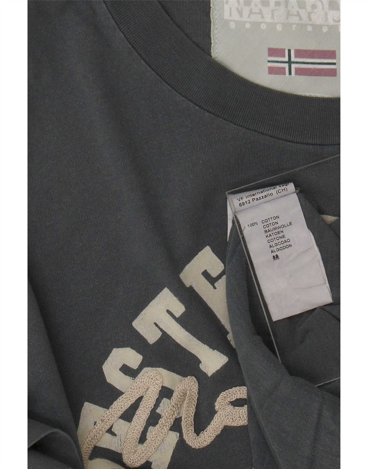 Napapijri Herre grafisk T-shirt Top Stor grå bomuld