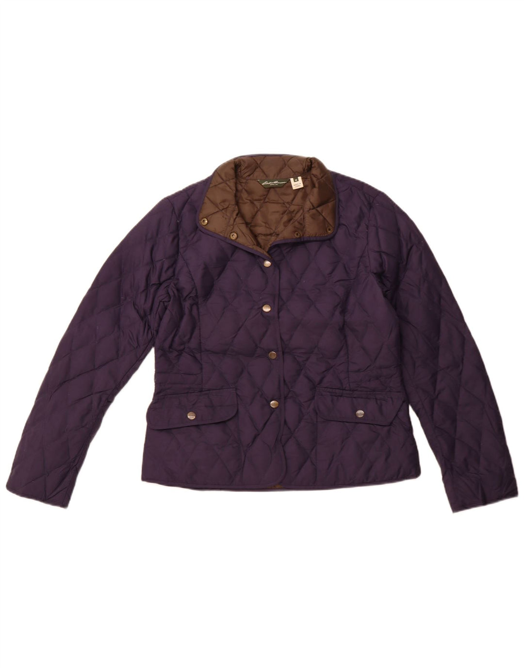 EDDIE BAUER Dame vatteret jakke UK 14 Medium Navy Blue Polyester
