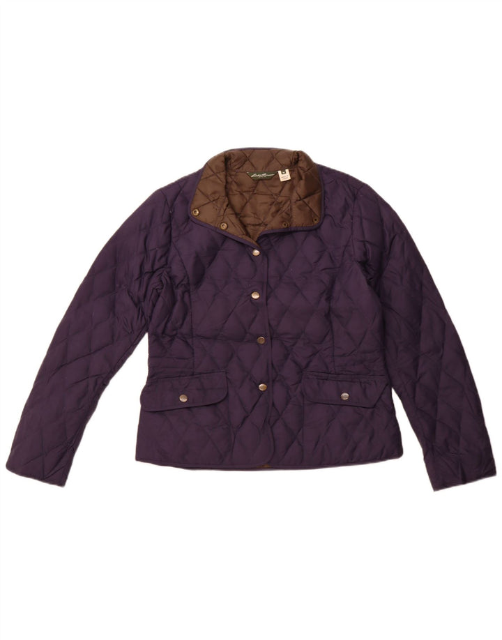 EDDIE BAUER Dame vatteret jakke UK 14 Medium Navy Blue Polyester