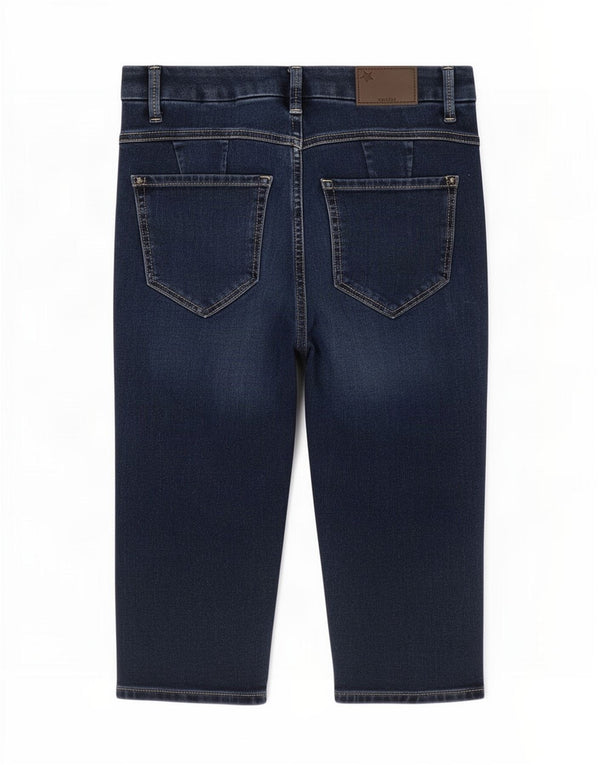 Marks & Spencer Dame Bermuda Denim Shorts UK 6 XS W24 Marineblå Bomuld