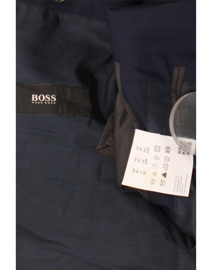 Hugo Boss Herre 2-knaps blazerjakke EU 50 Stor marineblå uld