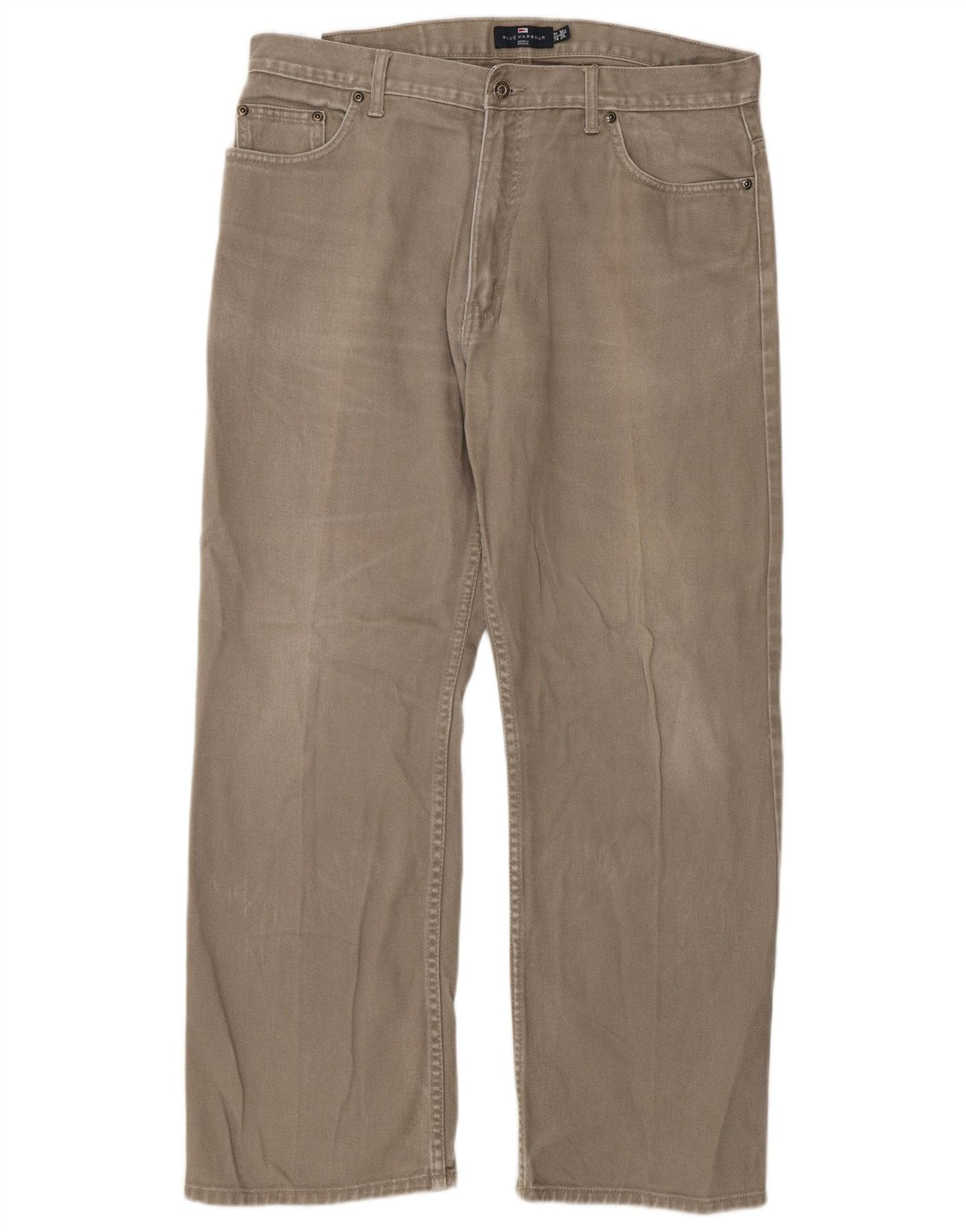 Marks & Spencer Herre Blue Harbor Straight Jeans W36 L29 Beige Bomuld